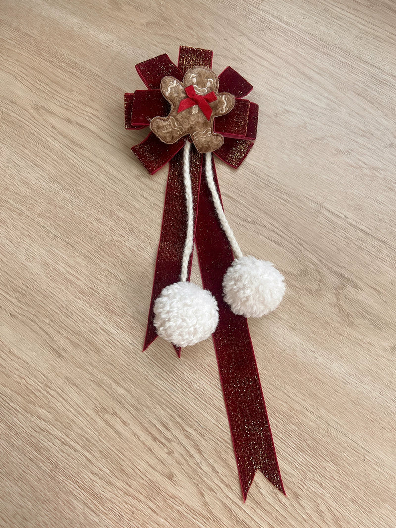 Tan Tuan Strawberry Gingerbread Plaid Bow Winter JSK — Corsage
