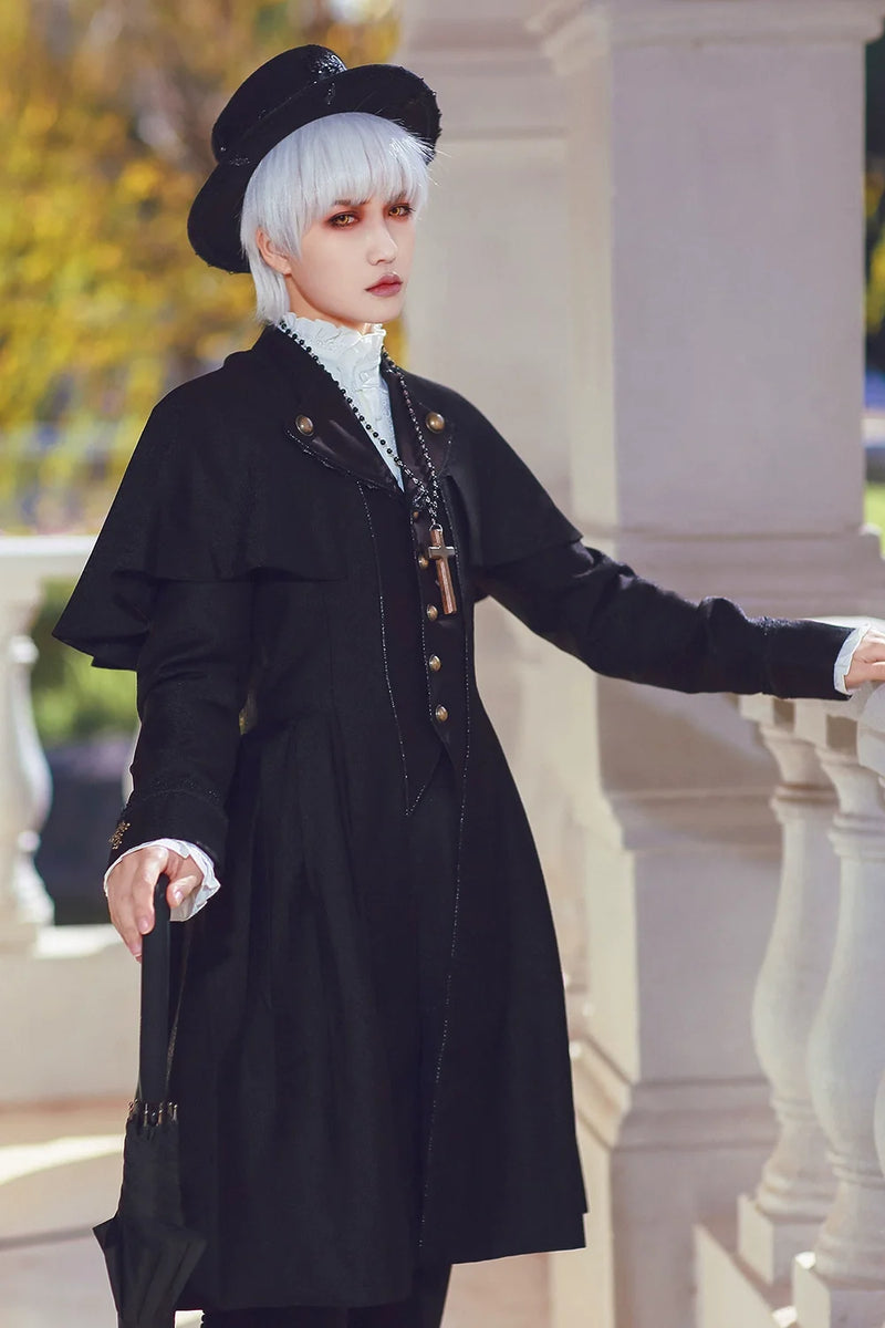 Immortal Thorn - Sea of Hope - Ouji Lolita Long Coat, Detachable Cape