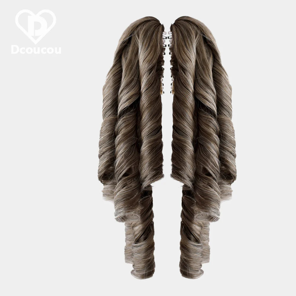 Dcoucou - Style 2 Mix & Match - 42cm Roman Curls with Tiger Clip Accessories Wig