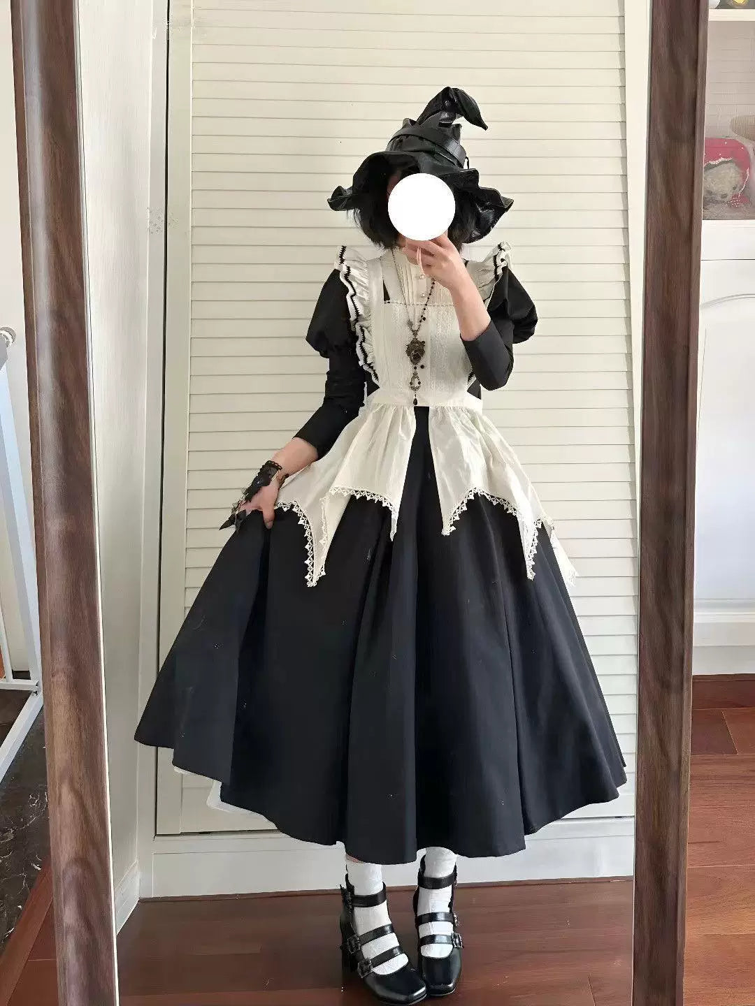 Sweetheart Dream Machine - Nun's Apron - Black OP Dress with White Apron