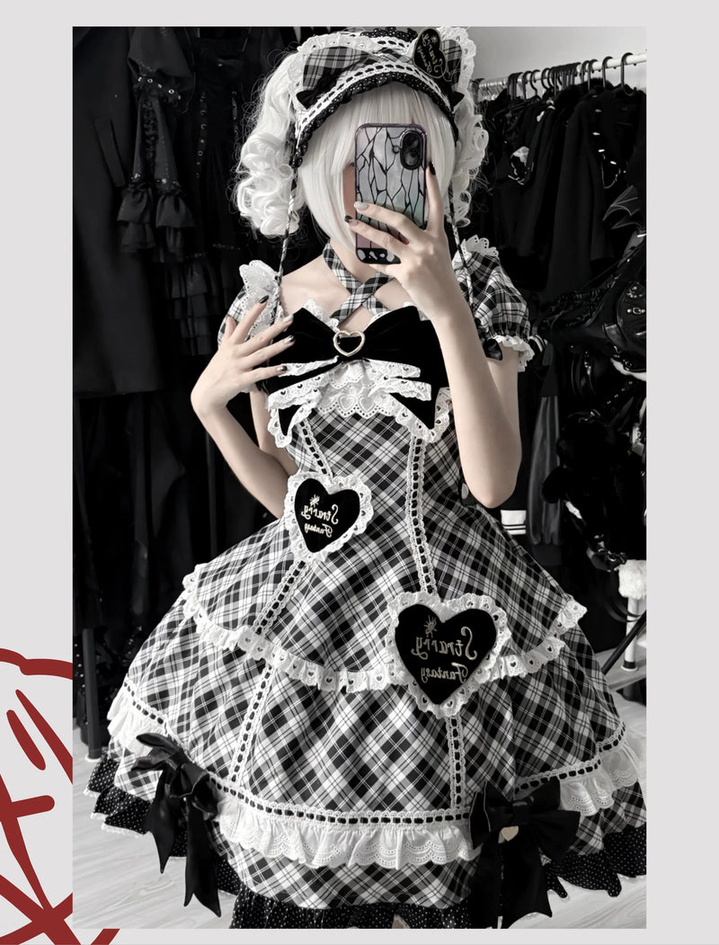 Star Fantasy - Shibuya Sweetheart - OP/JSK Dress Sets with Plaid Details
