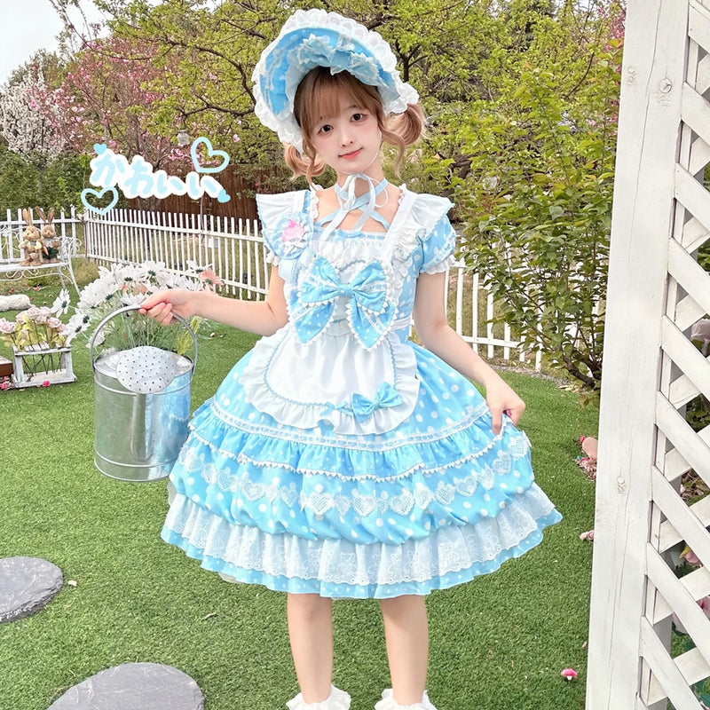 Hanguliang Berry Bobo Polka-Dot OP Dress