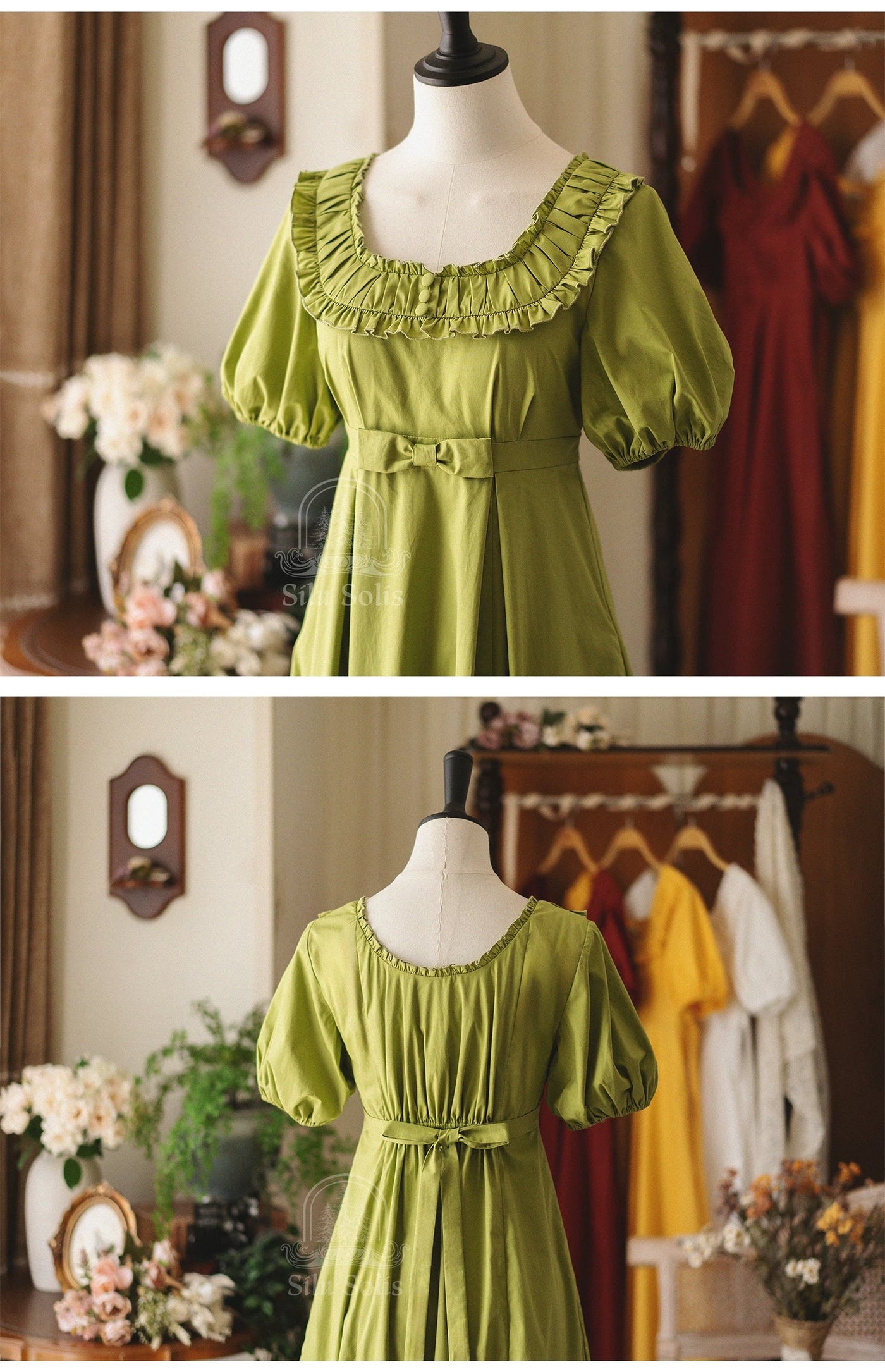 Forest Wardrobe - Morning Forest - Cotton Empire Waist OP Dress with Built-in Bra Pads