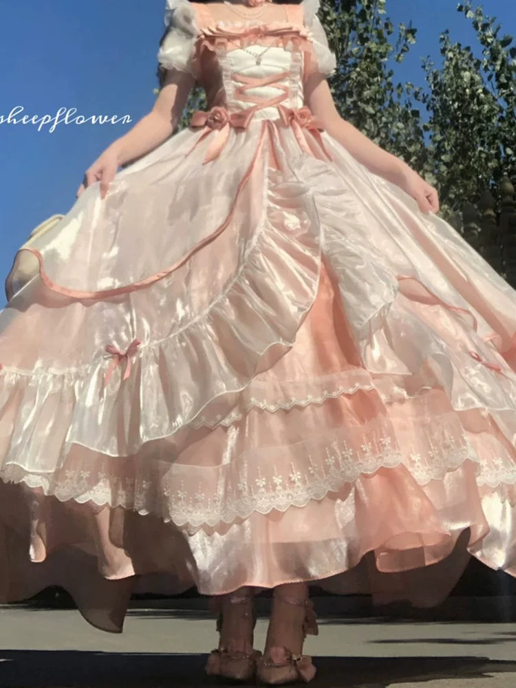 Flora Muse - Sweet Lolita Ballgown - Pink formal lolita one-piece