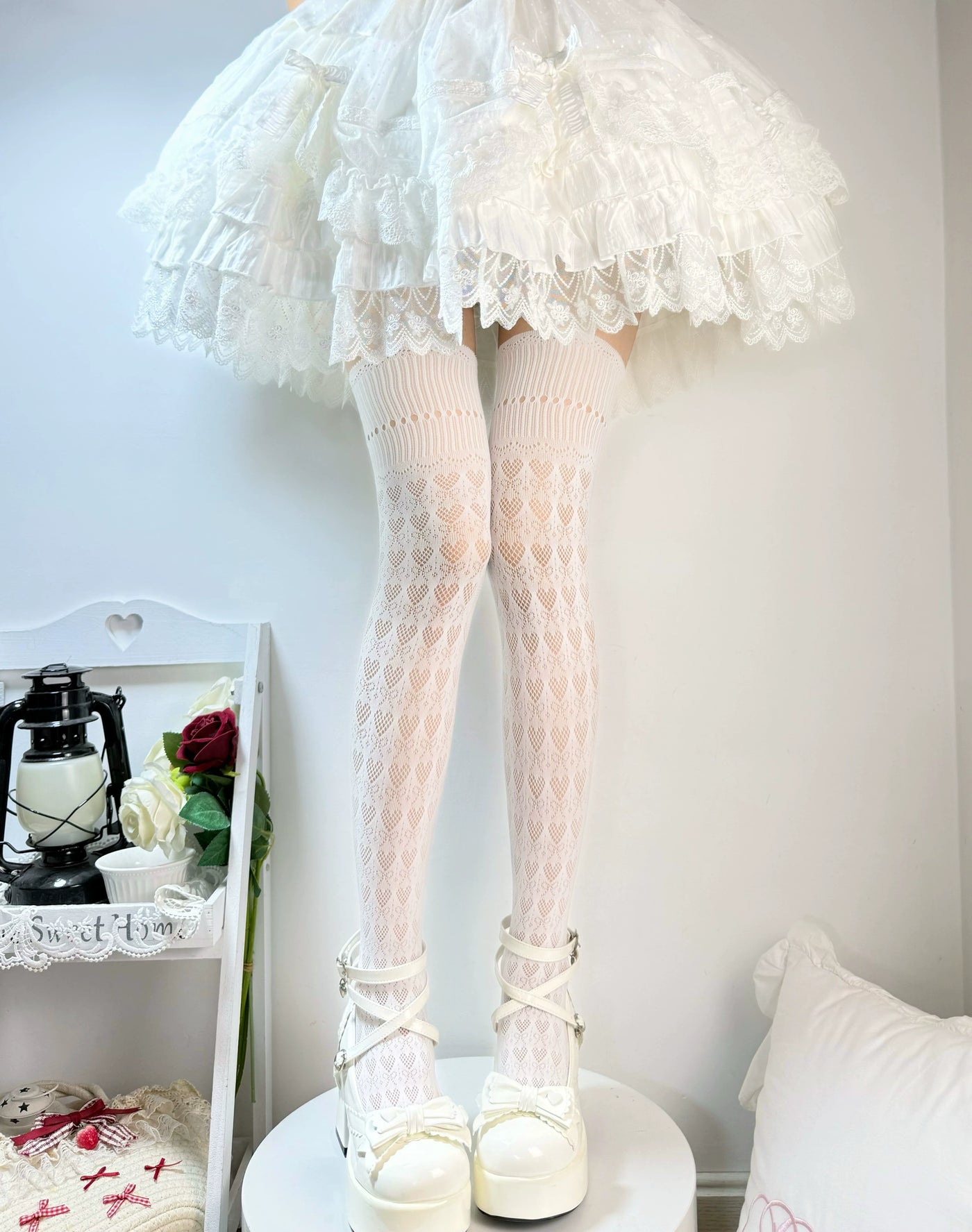 Fantasy Doll - Heart Ribbon - Over-the-Knee Socks with Bow Details