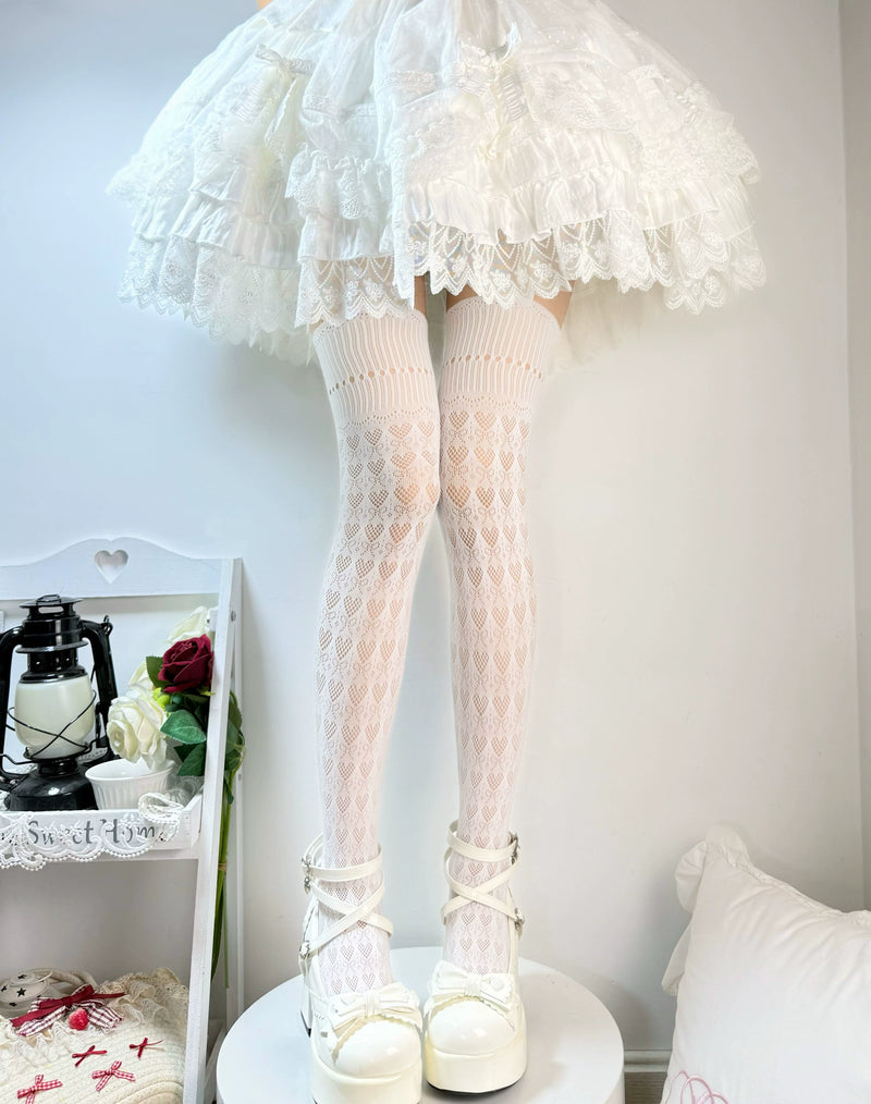 Fantasy Doll - Heart Ribbon - Over-the-Knee Socks with Bow Details