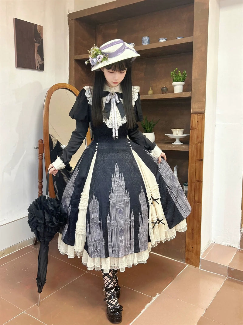 Letters from Unknown Star - Church Bell - Elegant Lolita OP Dress Long Sleeve Spring Autumn