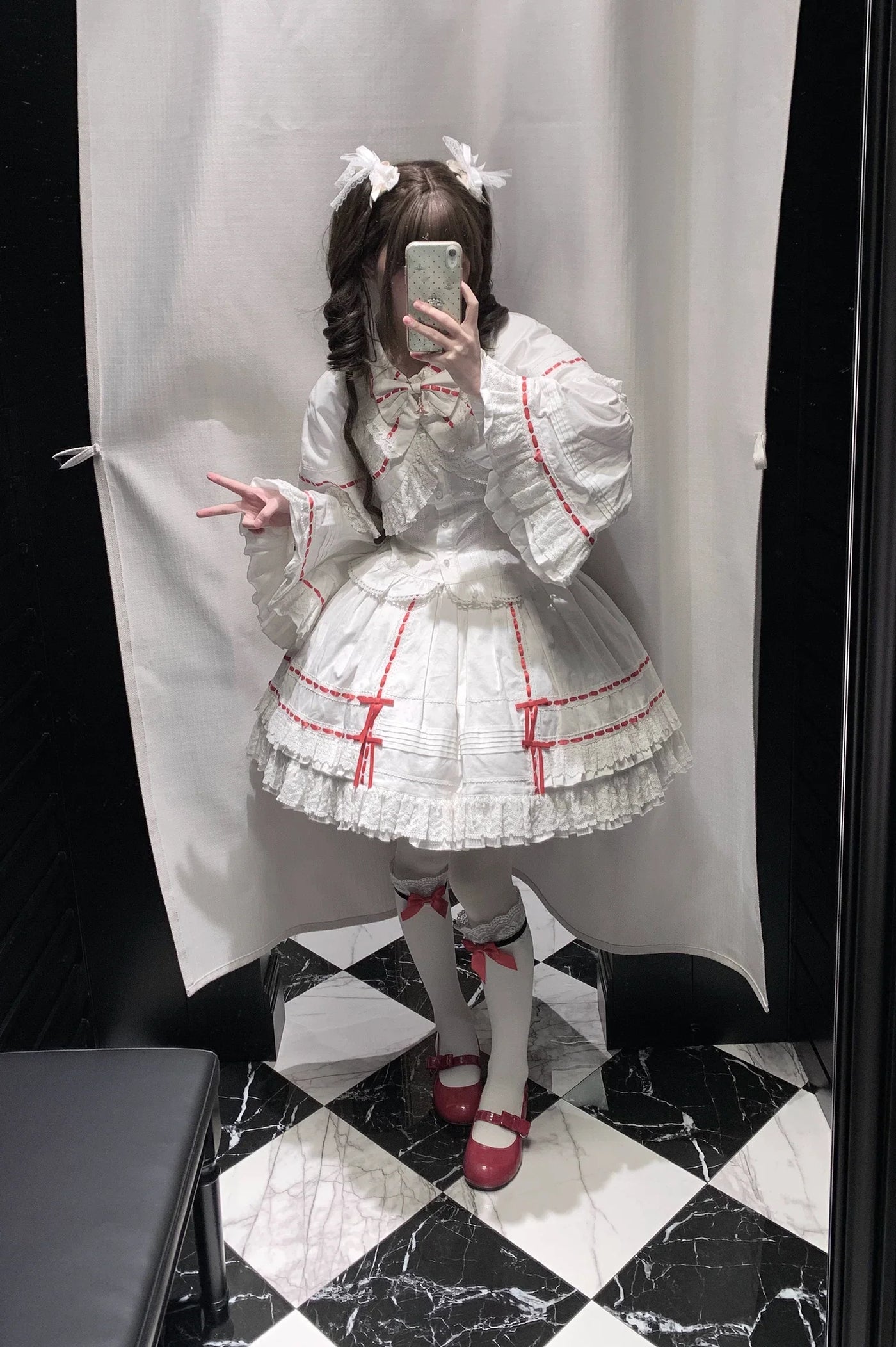 AerialCat - Praying Snowfall - Old School Lolita Skirt Suit Cape Princess Sleeve Shirt