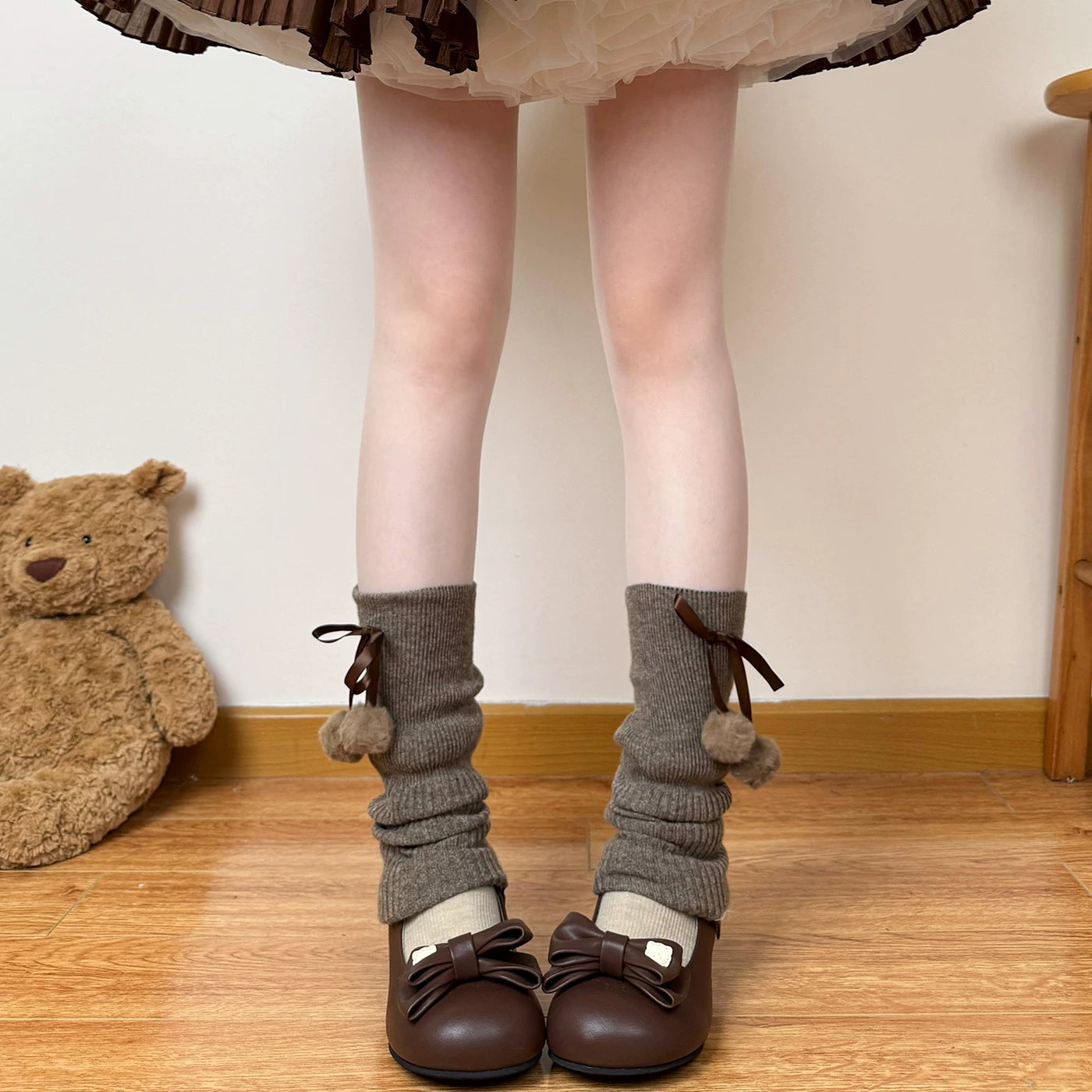 Chubby Bear Tales - Coffee & Khaki Collection - Decorative Slouch Sock Covers