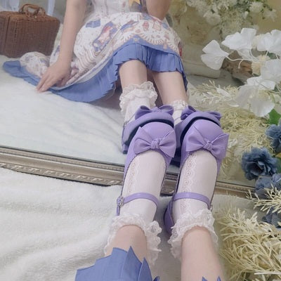 Sosic - Kawaii Lolita Bow Falt Shoes - Shoes