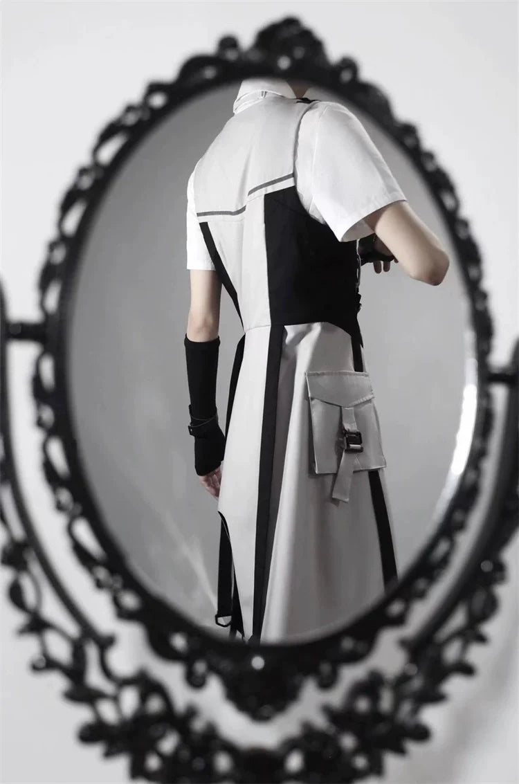 Letters from Unknown Star - Sky Core Record - Ouji Lolita Shorts Suits Short Sleeve Dress Set