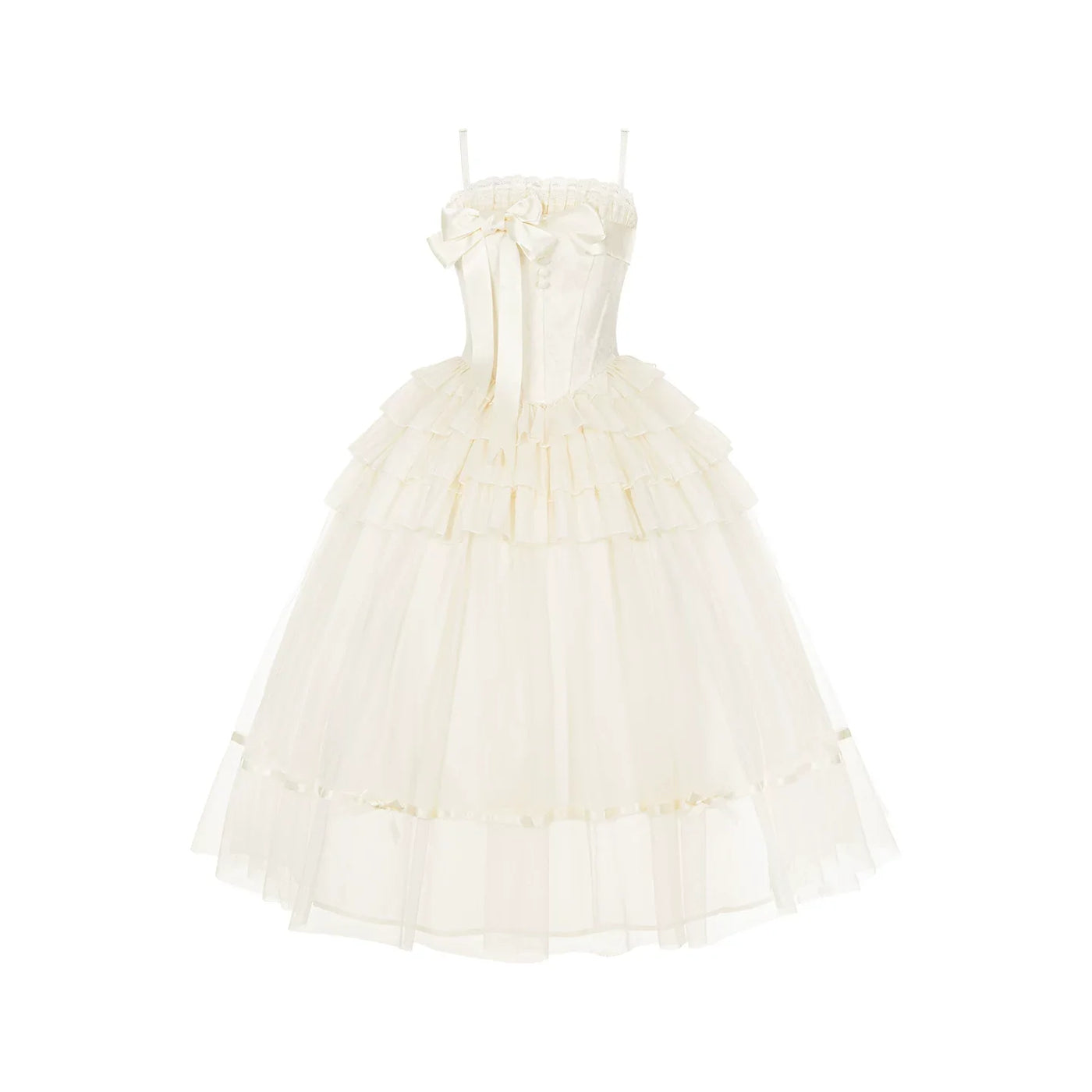 MistKiss Lily - Classic Lolita Tiered Hem JSK Dress, Fishbone Waist (L M S) 45318:853780