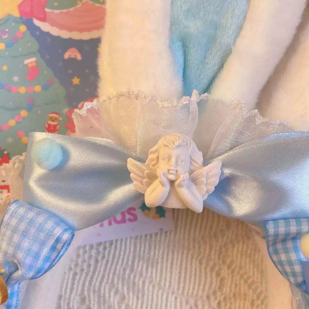 Bear doll - Little Bear Nursery - Rabbit-Ear Headband with Gingham Bows
