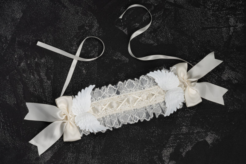 Strange Sugar - Gothic Lolita White Lace Angel - Wings Hairband Headwear