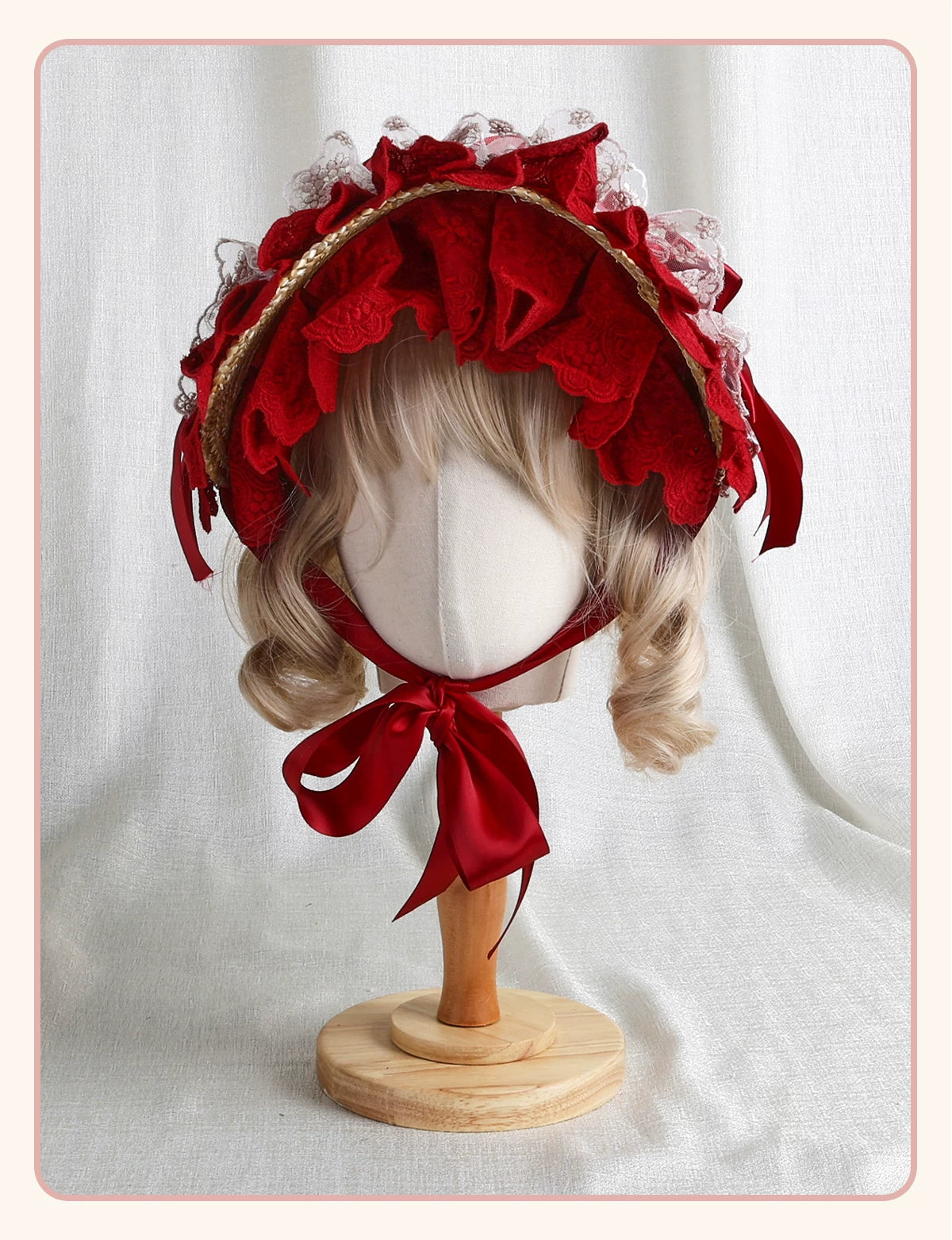 Stardust Rose - Rose Bow Collection - Headwear with red rose motifs