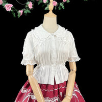 DMFS Lolita - Sweet Lolita Shirt Doll Collar - Blouse High-waisted Innerwear - S / Ivory short sleeve