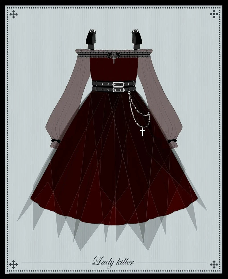 Your Princess - Gothic Lolita High Waist Black Dress - OP Dress
