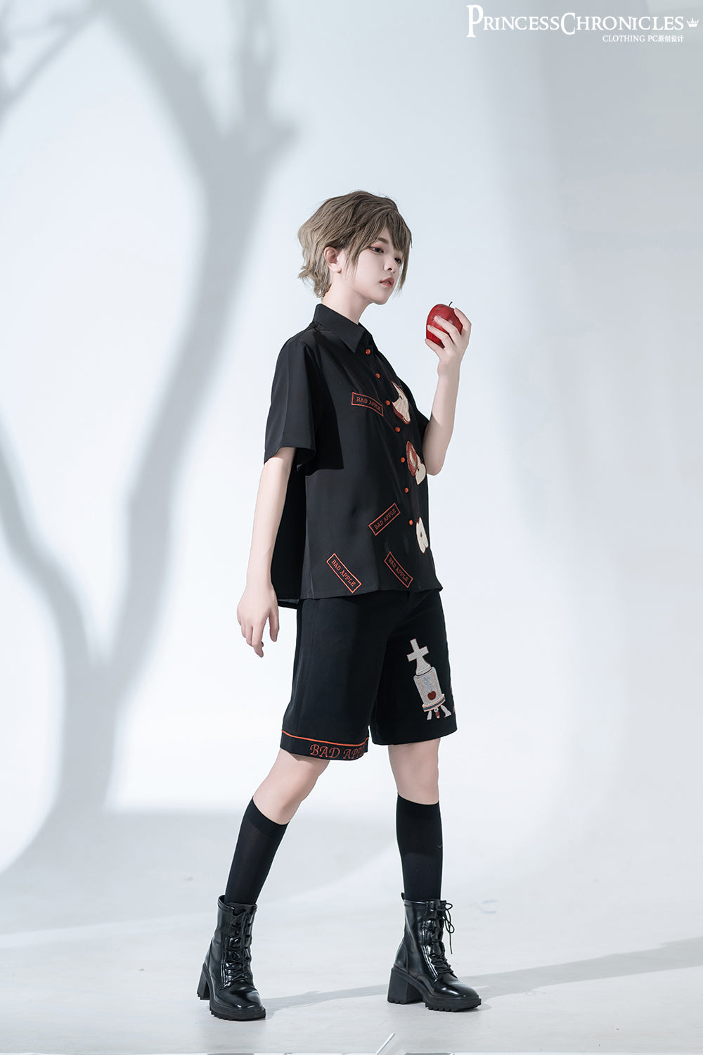 Princess Chronicles - Badapple - Ouji Lolita Black Shirt and Shorts Set