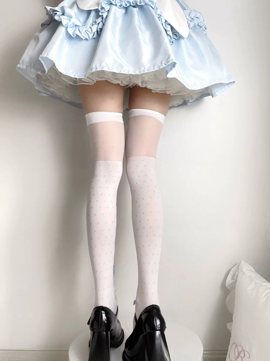 Fantasy Doll - Cross & Bow - Over-the-Knee Socks with Cross Motifs