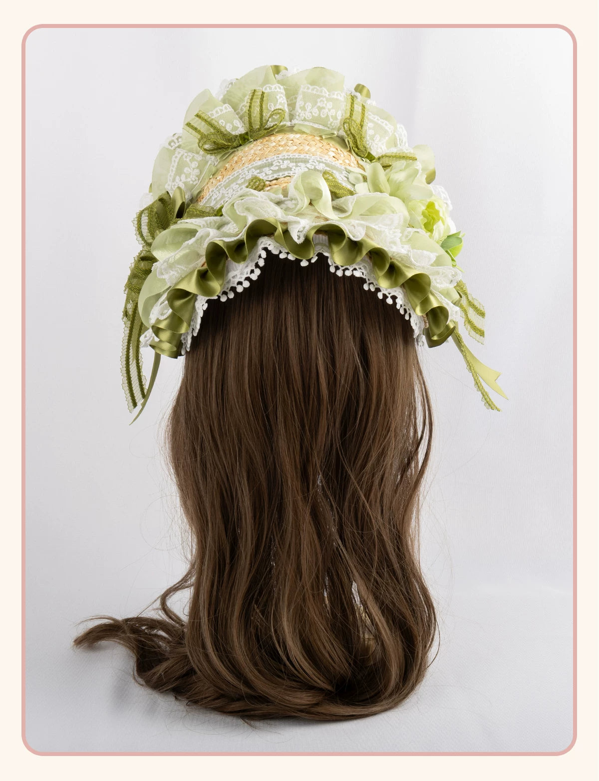 Stardust Rose - Lily of the Valley Woodland - Green Lace Lolita Headwear with Floral Ribbons