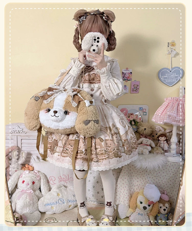 Lolita - Plush Cocker Spaniel Puppy Novelty Backpack - Individually
