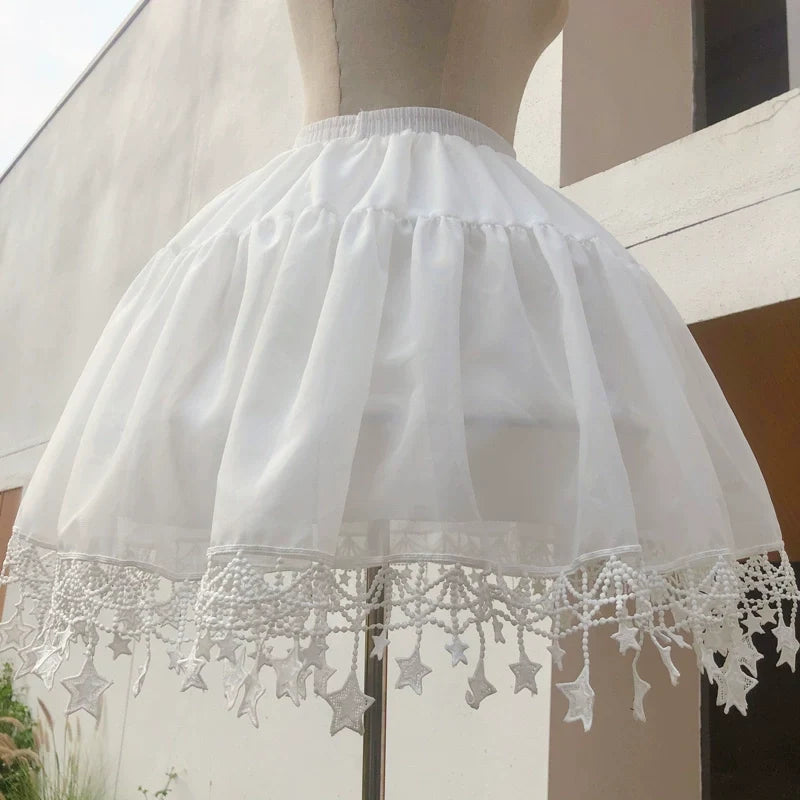 Sugar Girl - Adjustable Lolita Puffy Hoop - Petticoat With Star Hem Petticoat