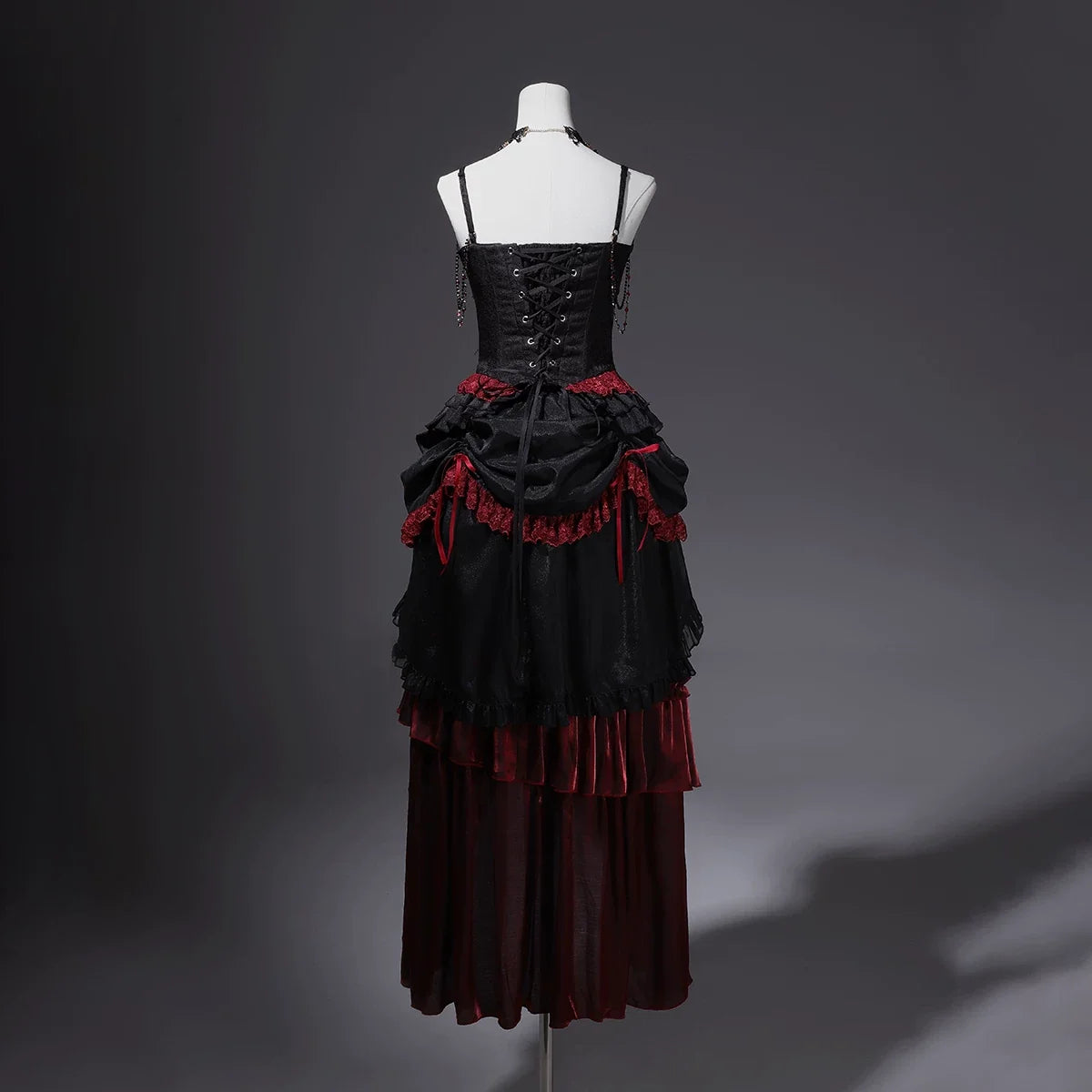 Your Princess - Bone Rot Bloom - Gothic Lolita Embroidered Camisole & Drawstring Lift-up Hem Skirt