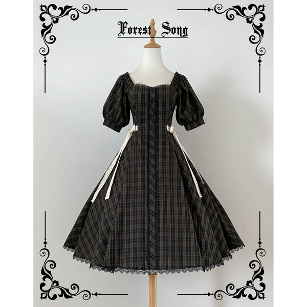 Forest Song - Josephine Academy - Plaid Panelled OP Dress