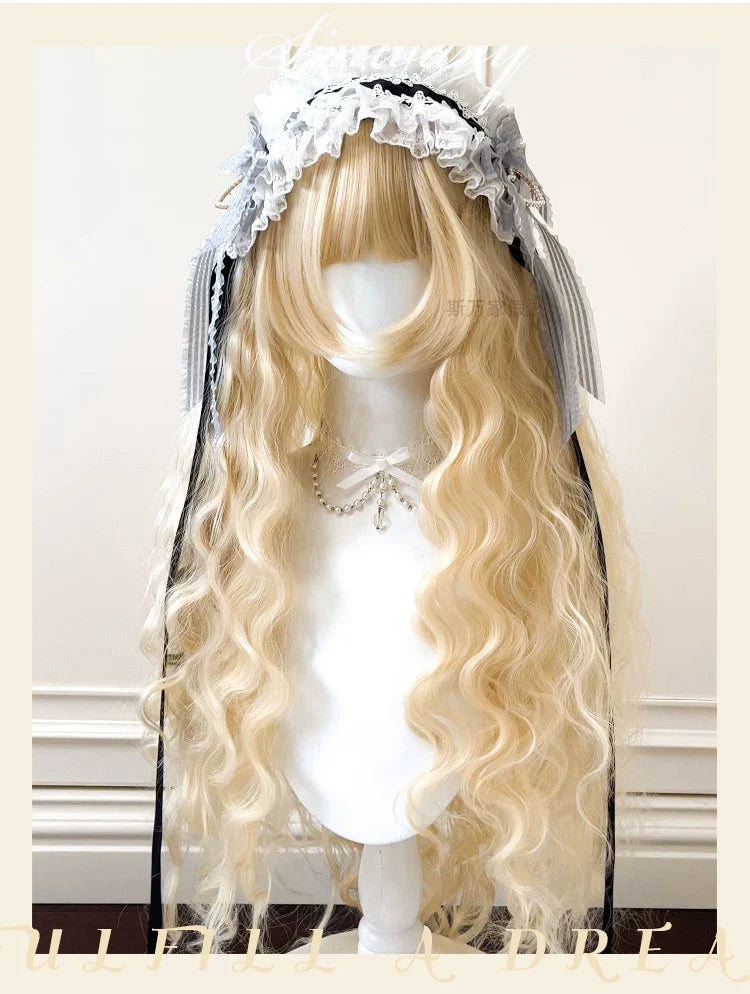 Sinwavy - Doll-like Lolita Long Curly Wig - Comic Sideburns Wig