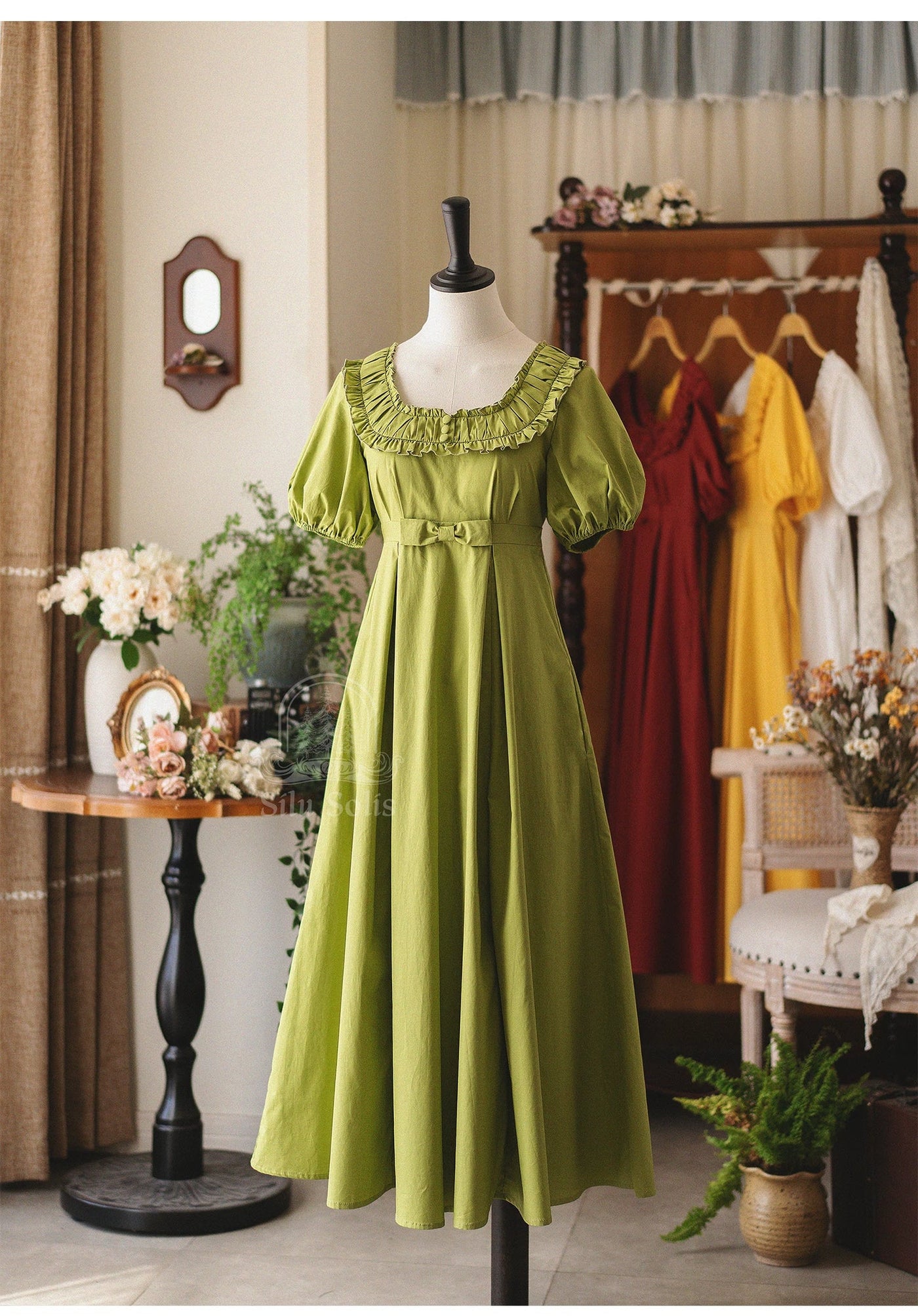 Forest Wardrobe - Morning Forest - Cotton Empire Waist OP Dress with Built-in Bra Pads