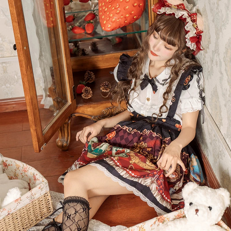 Leopard Cat Crown Bear SK skirt by Lolita Fetch featuring a cute, daily wear design with leopard and bear motifs.