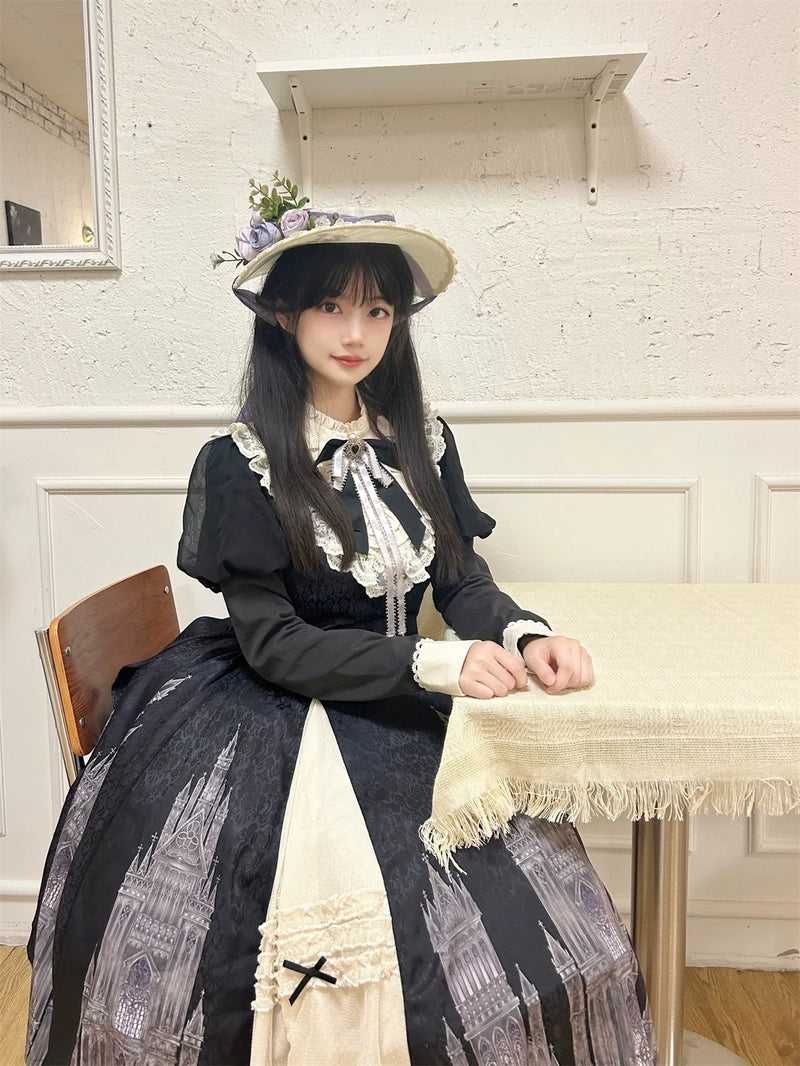 Letters from Unknown Star - Church Bell - Elegant Lolita OP Dress Long Sleeve Spring Autumn