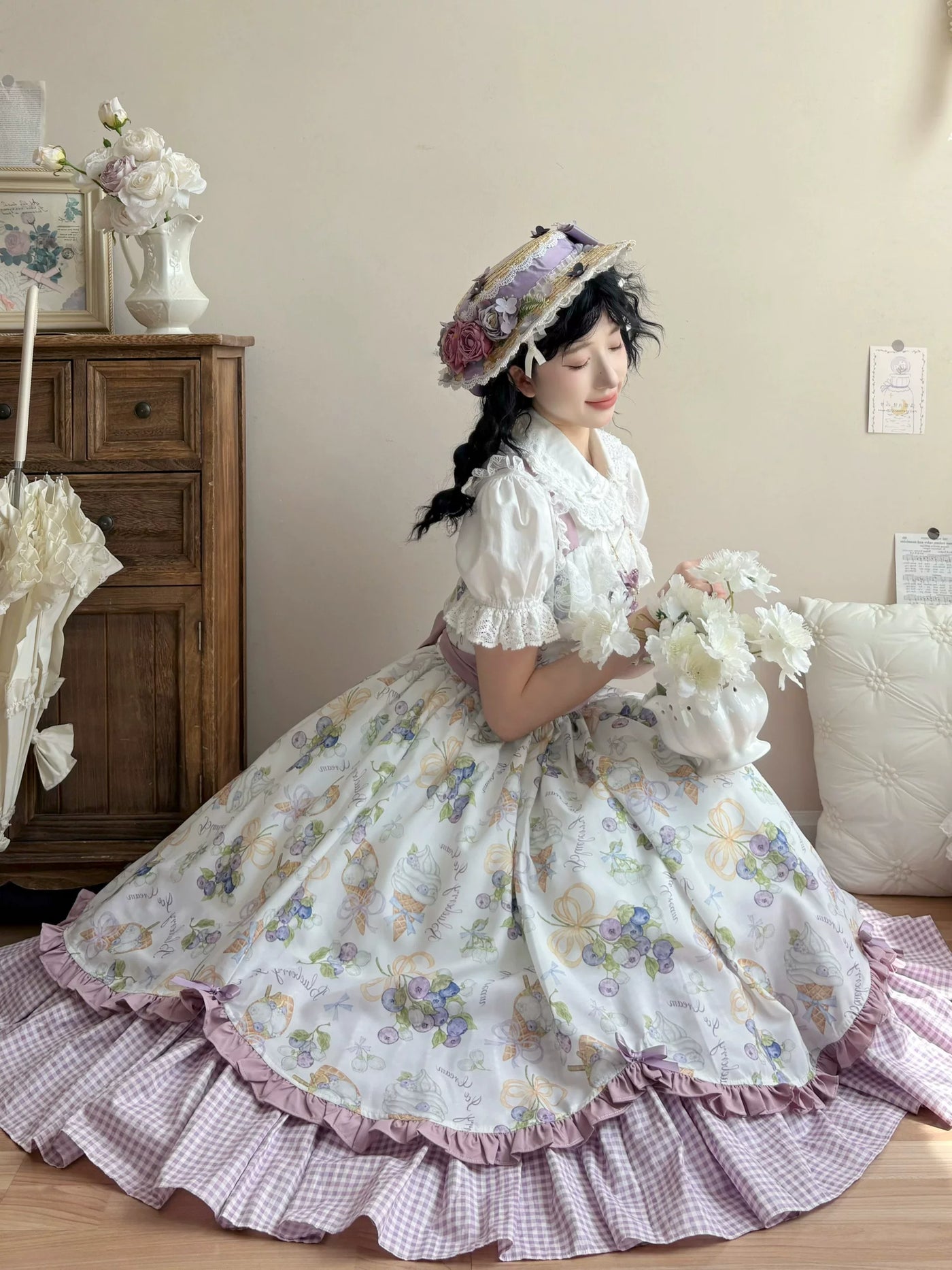 Qianmu Original - Blueberry Early Summer - Classical Lolita JSK