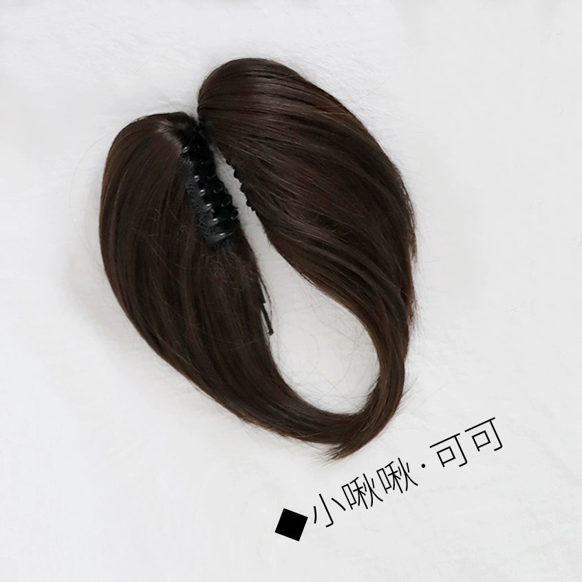 Spot MONKEEP Monkey Bajia Small Q Pie Double Ponytail Dough Tweet Tiger Clip Highlights Dyeing Top Bangs Hair Piece Wig