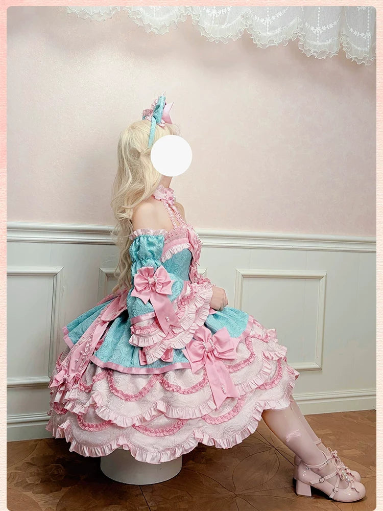 Alice Girl - Sweetheart Petal - Sweet Lolita Petal Hem JSK Dress, Halter Neckline