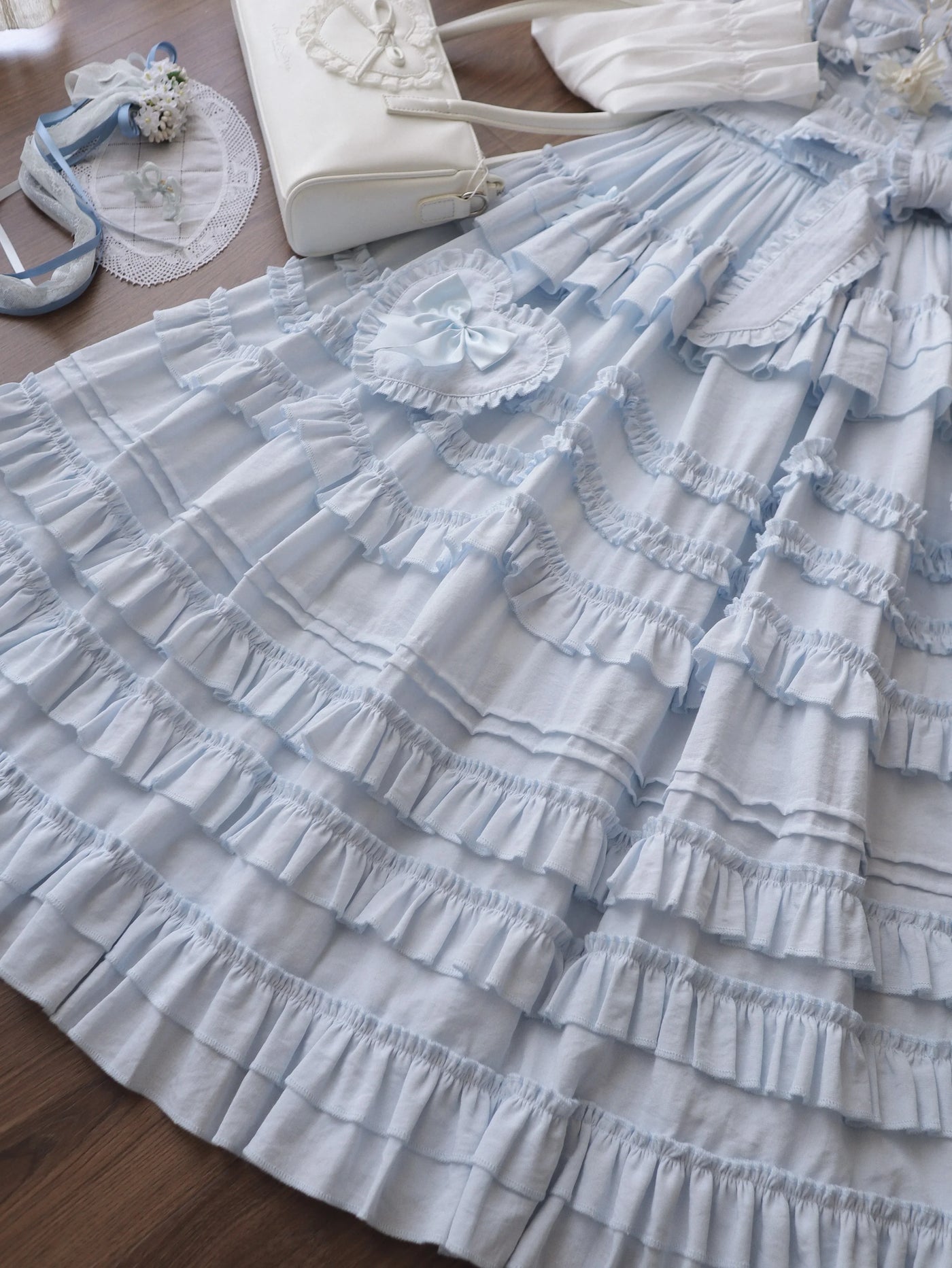 Sugar Girl - Loveheart - Solid Classic Lolita JSK Dress, Tiered Hem