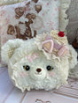 Antique Hug Bear Handheld (Striped Layered Pink Cake Hat Medium Face Bag)