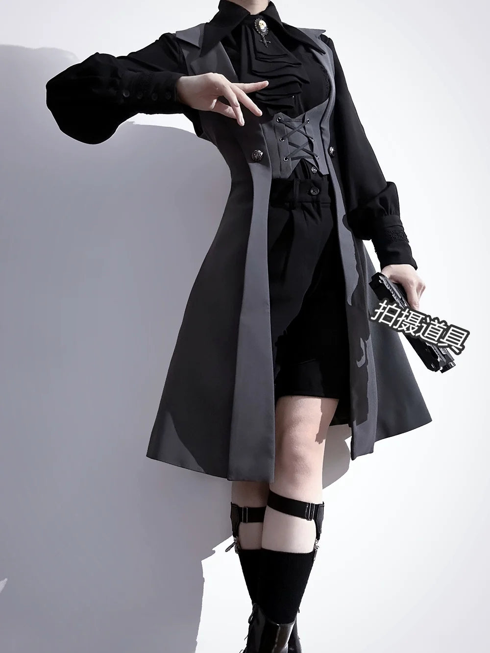 The Night Prelude - Retro Lolita Vest Gothic Lolita Black Waistcoat S Gray female vest
