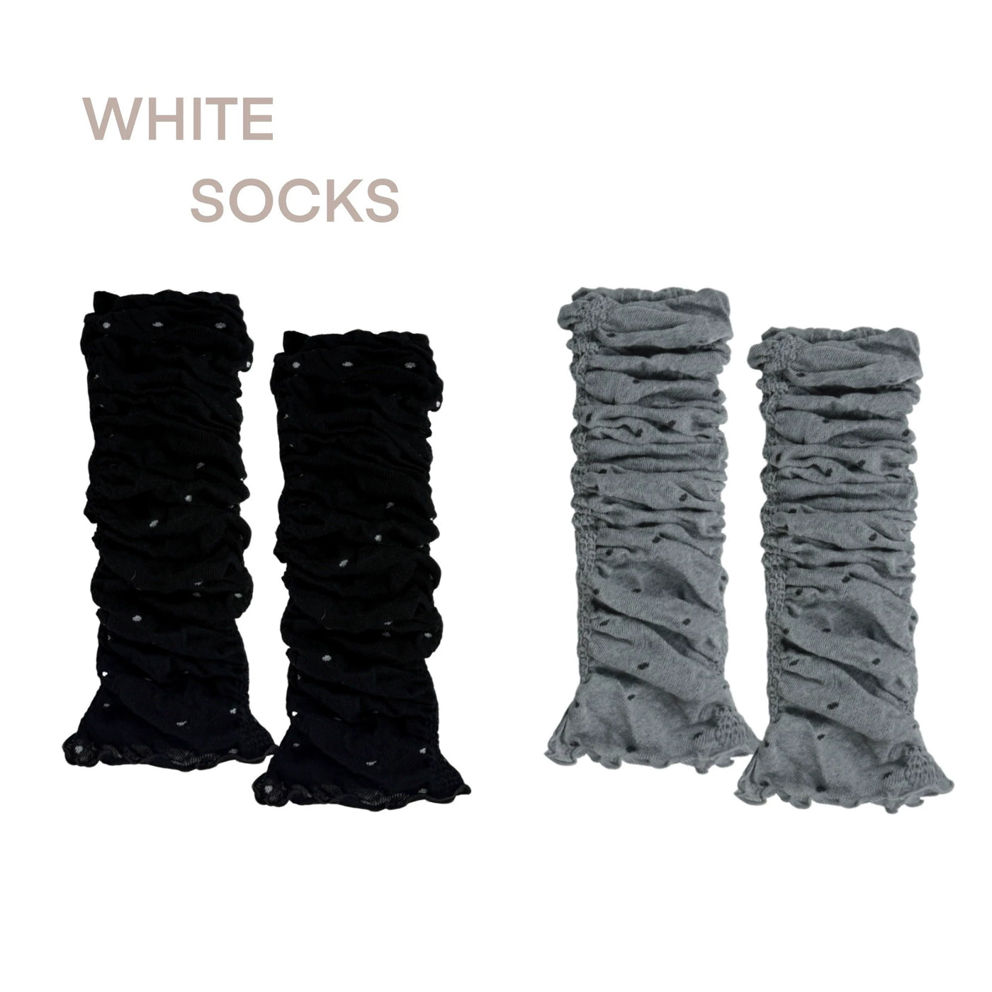 White Socks - Ballet Polka Dot - Polka-Dot Calf Sock Covers