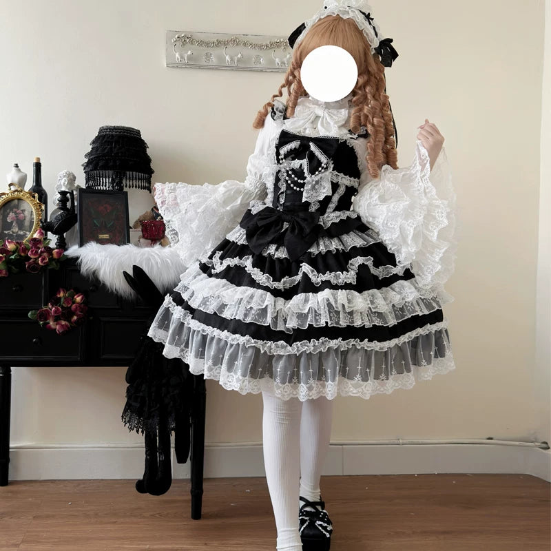 Hanguliang - Heartbeat of Love - Sweet Lolita tiered lace JSK