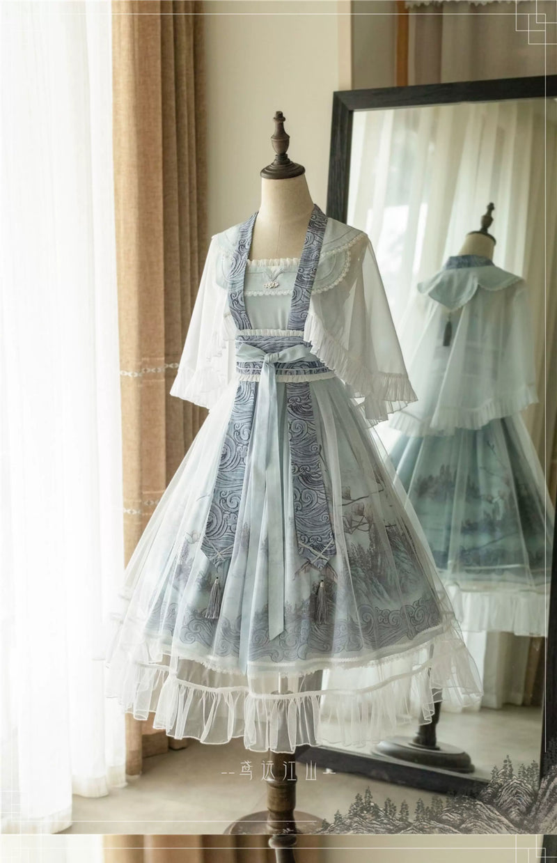 Forest Wardrobe - Kites over Distant Mountains - Type II Lolita Dress and Cape Set - 9