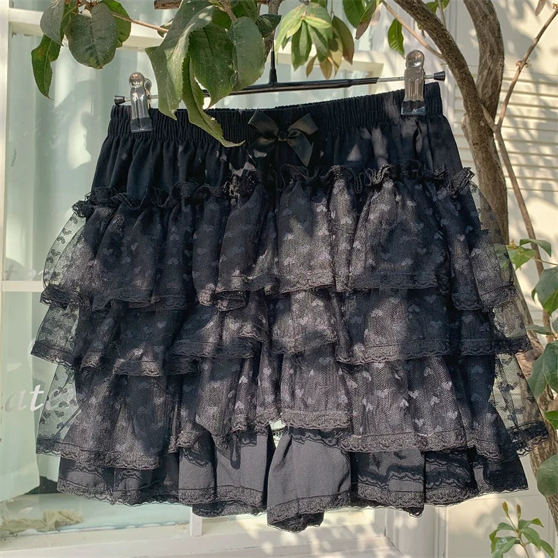Daily Lolita Bloomers, Floral Cotton Summer Leggings One Size Black -high quality