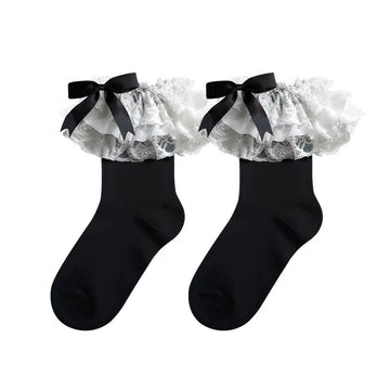 Sock Noble - Bow Lace - Short Socks with Lace Cuffs
