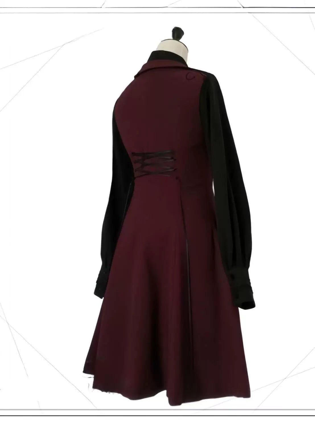 Sweetheart Dream Machine - Dark Night Overture - Long Vest with Lace-Up Waist