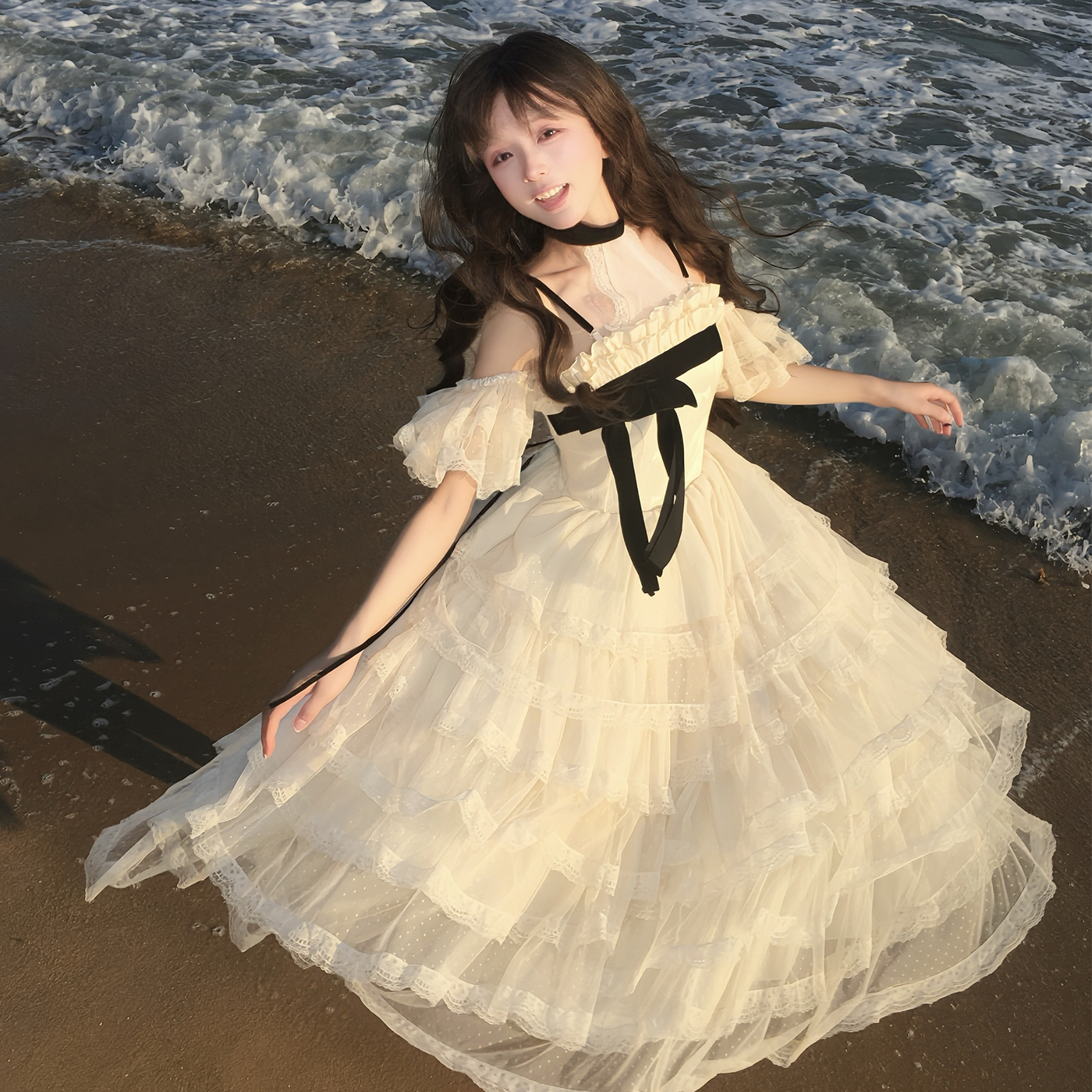 Moon Lily - Mist Isle Poem - Ivory JSK with Tiered Tulle Skirt