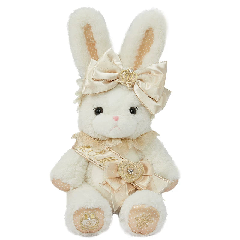 Front view of momo 3rd anniversary white gold 3D cute doll Lolita backpack
