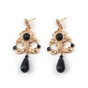 black crystal ear studs