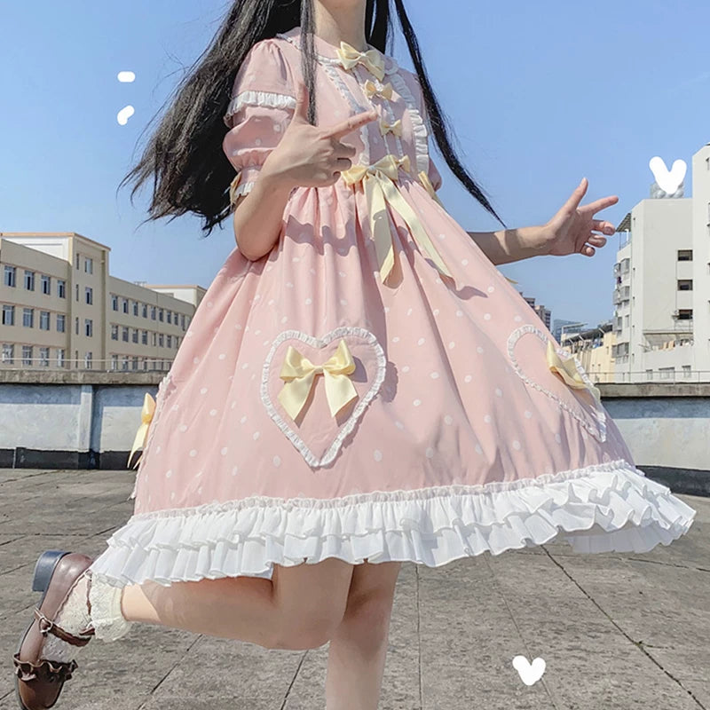 Yueele - Blue Rose Summer - Plus-Size Sweet Lolita OP Dress - detail view 8