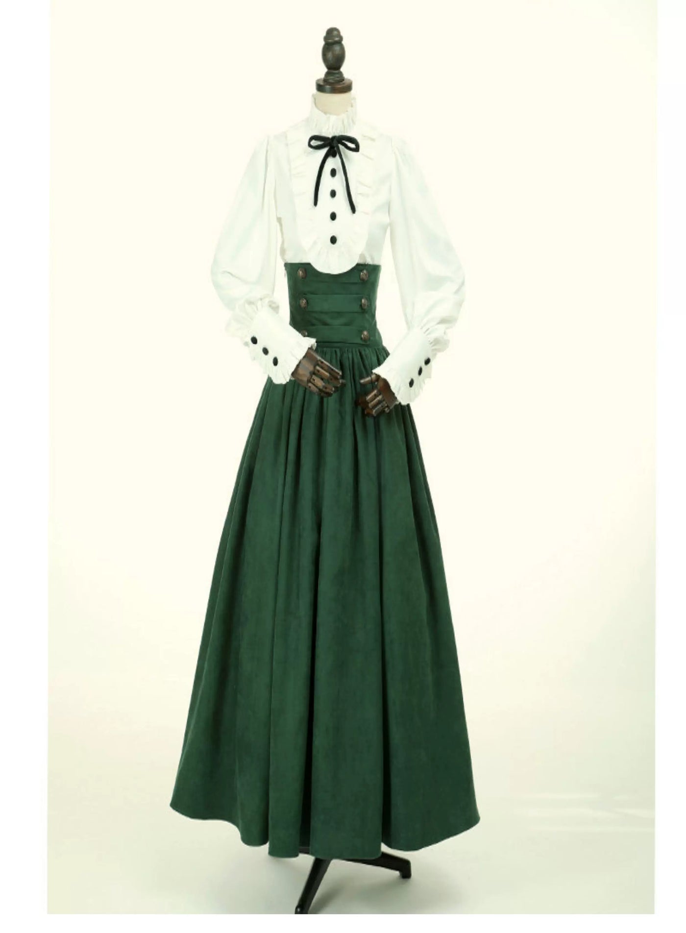 LACE GARDEN - Magic Academy - High-Waist Full Skirt Set with Ruffled Blouse