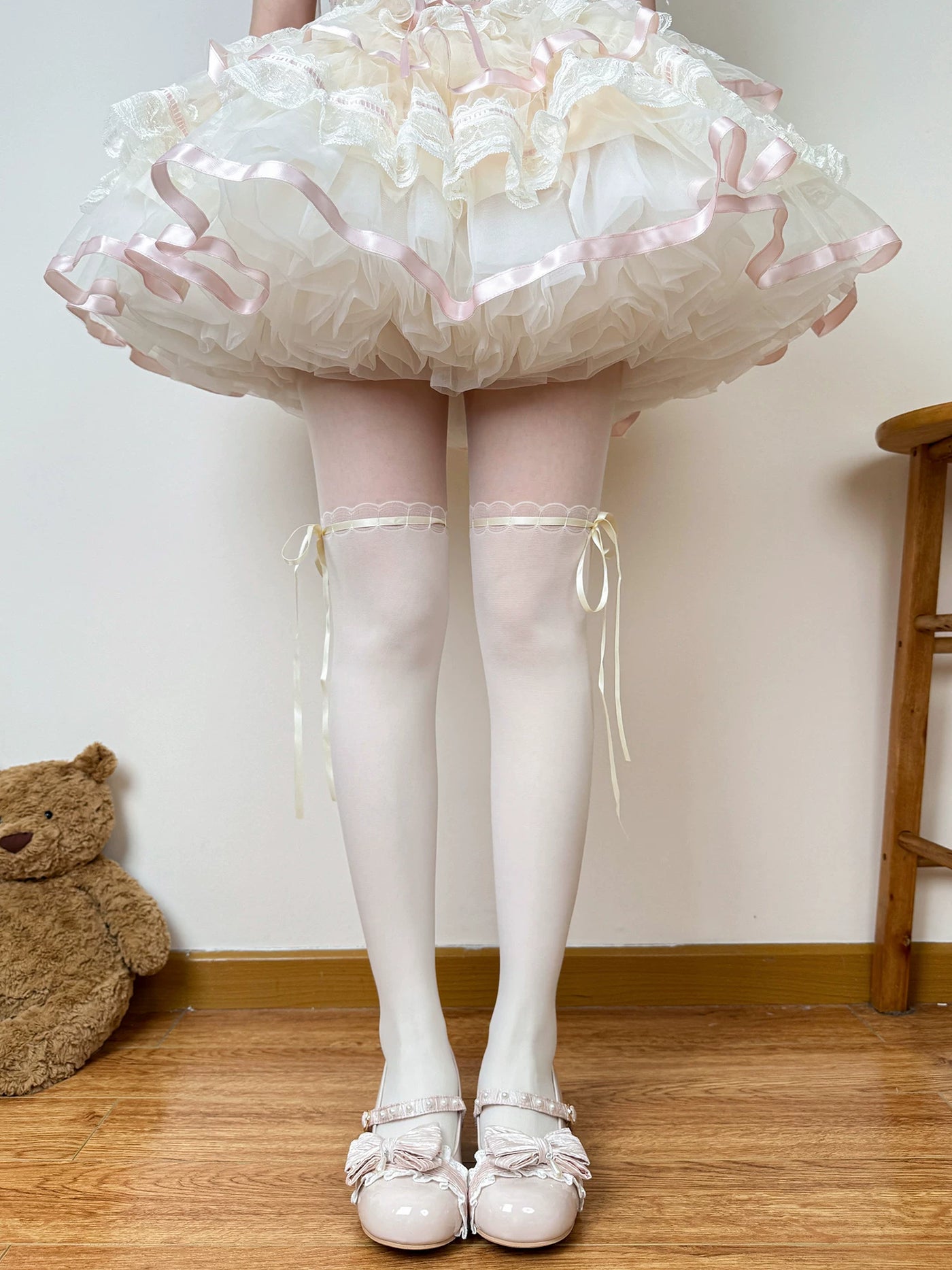 Chubby Bear Tales - Ballet Bow Collection - Tights with Decorative Bow and Motif Variations